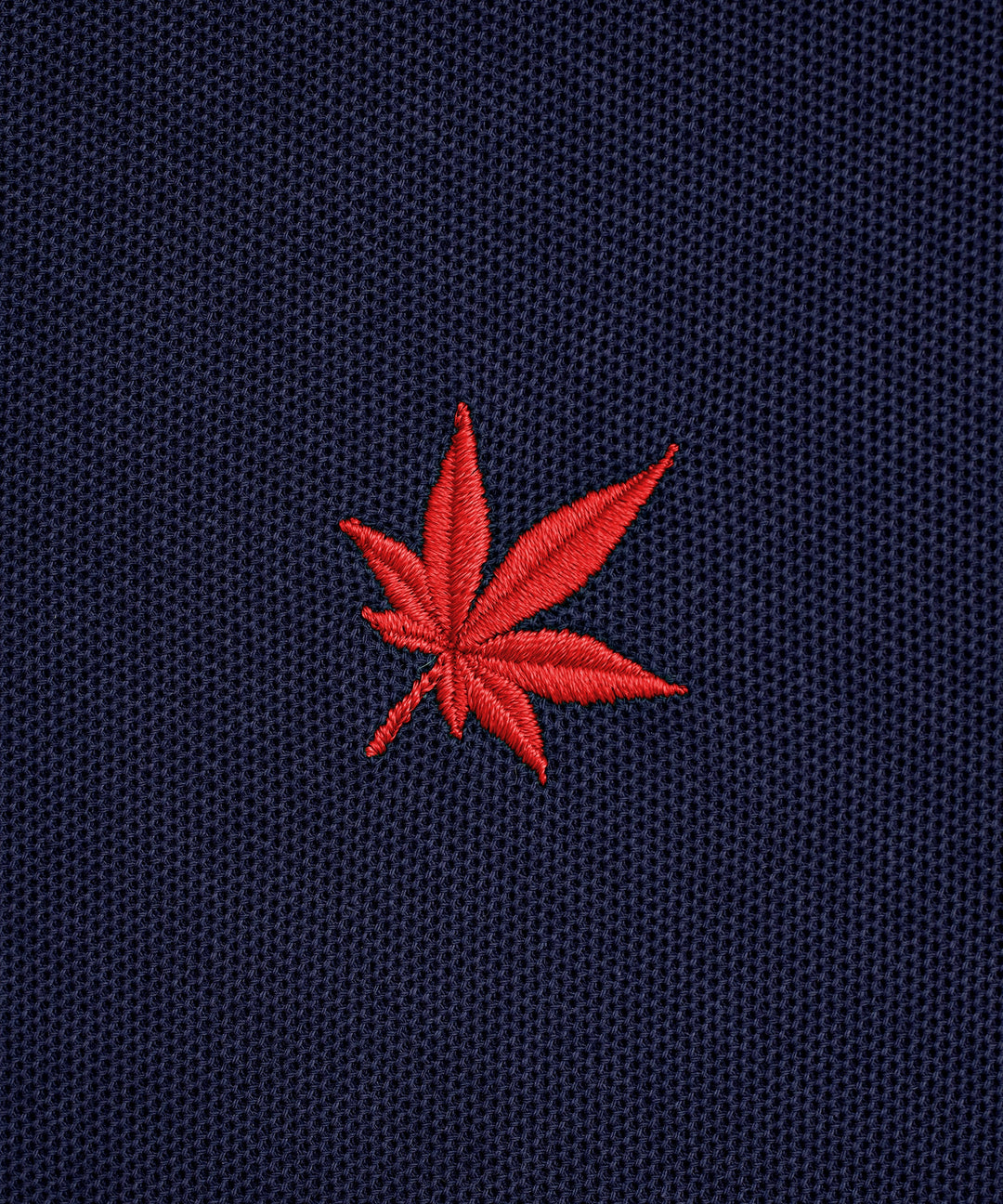 Polo in Navy with Red Leaf