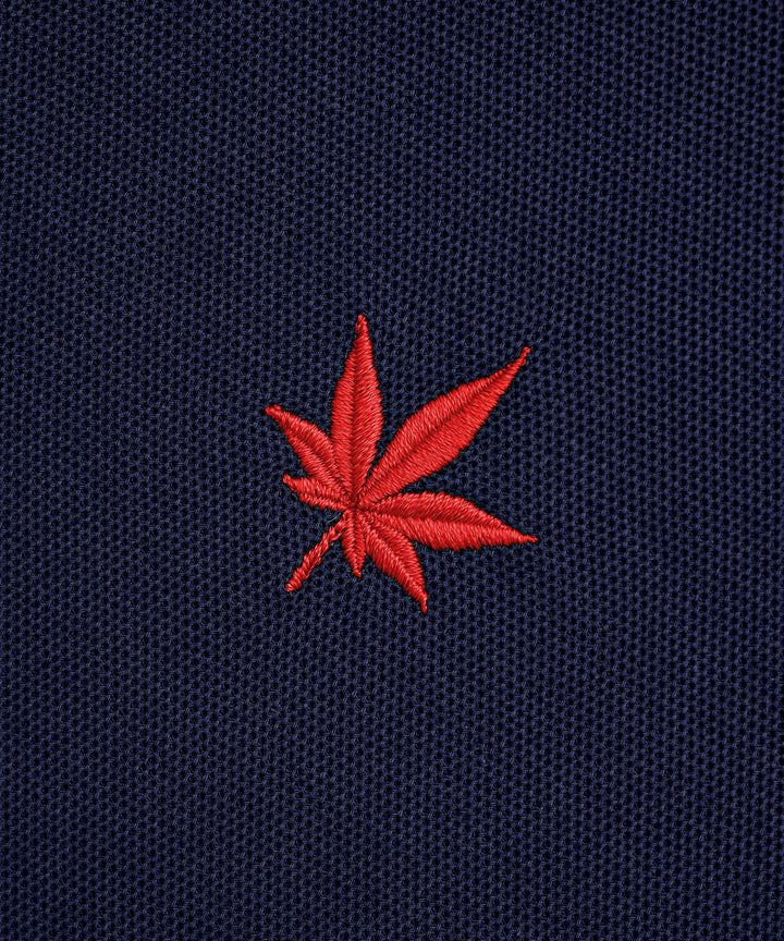 Polo in Navy with Red Leaf