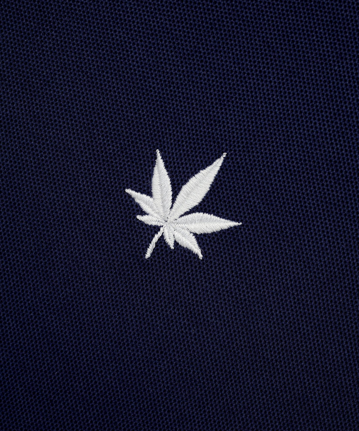 Polo in Navy with White Leaf