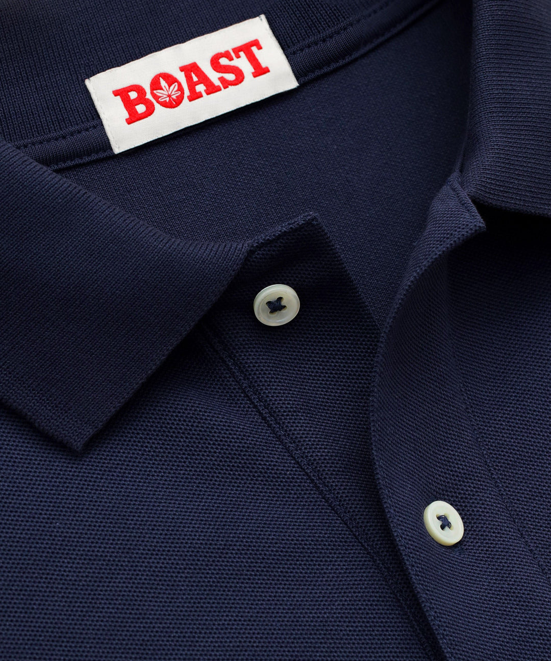 Polo in Navy with White Leaf