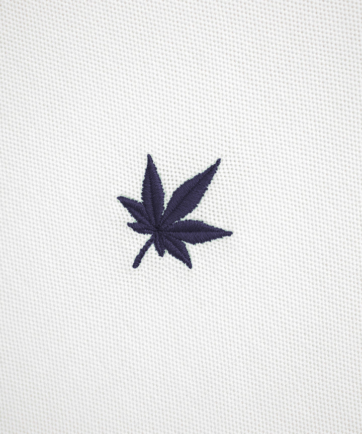 Polo in White Green Navy Tipping