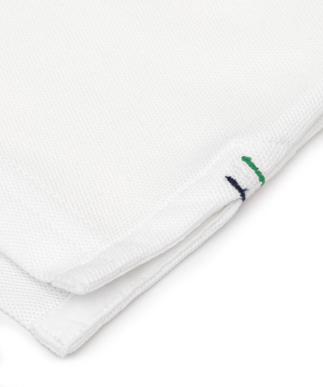 Polo in White Green Navy Tipping
