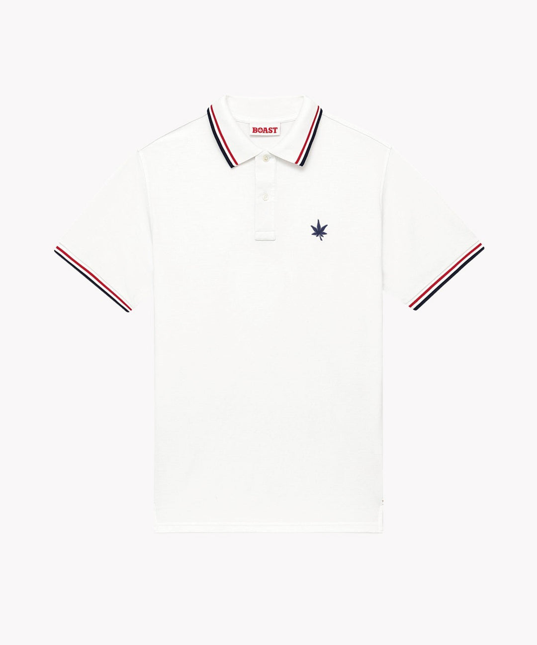 Polo in White Red Navy Tipping