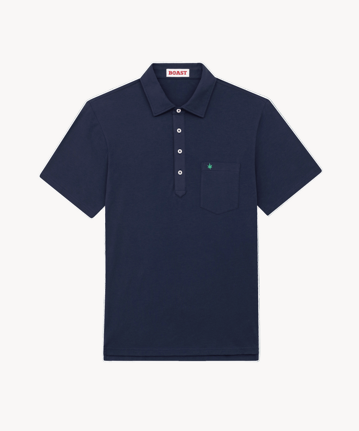 Club Polo in Navy Green Leaf