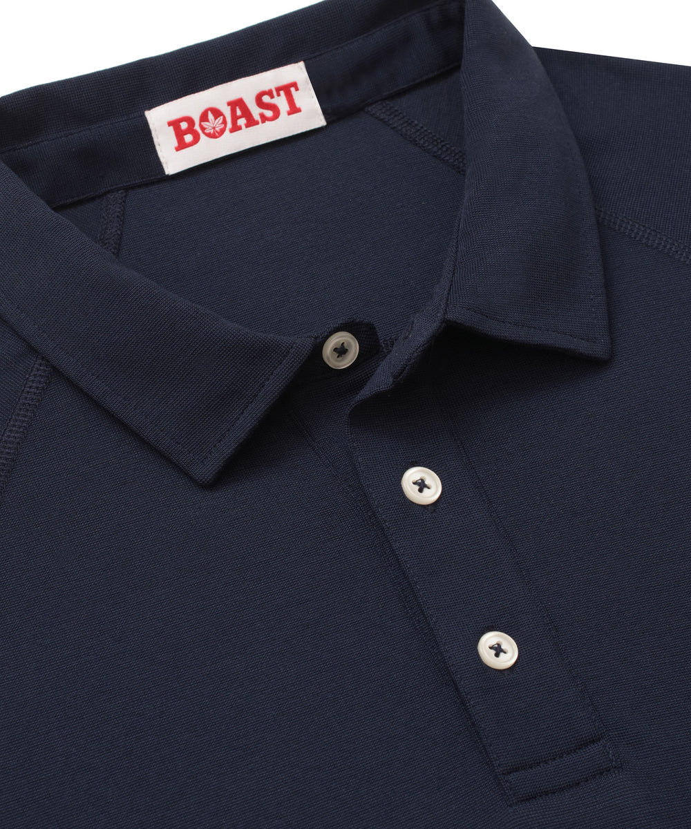 Raglan Polo in Navy White Leaf