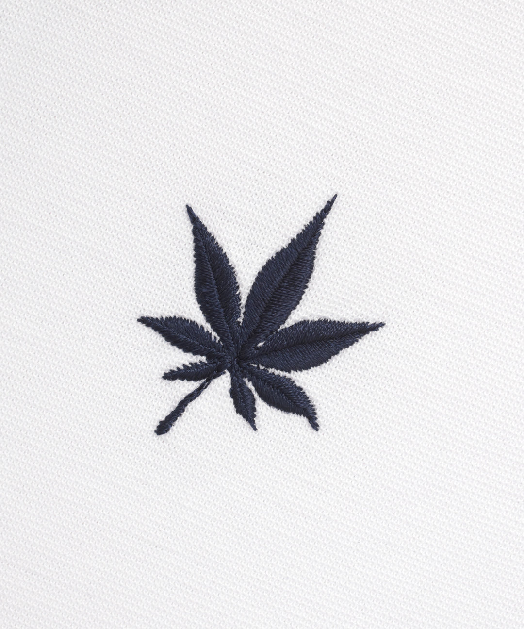 Raglan Polo in White Navy Leaf