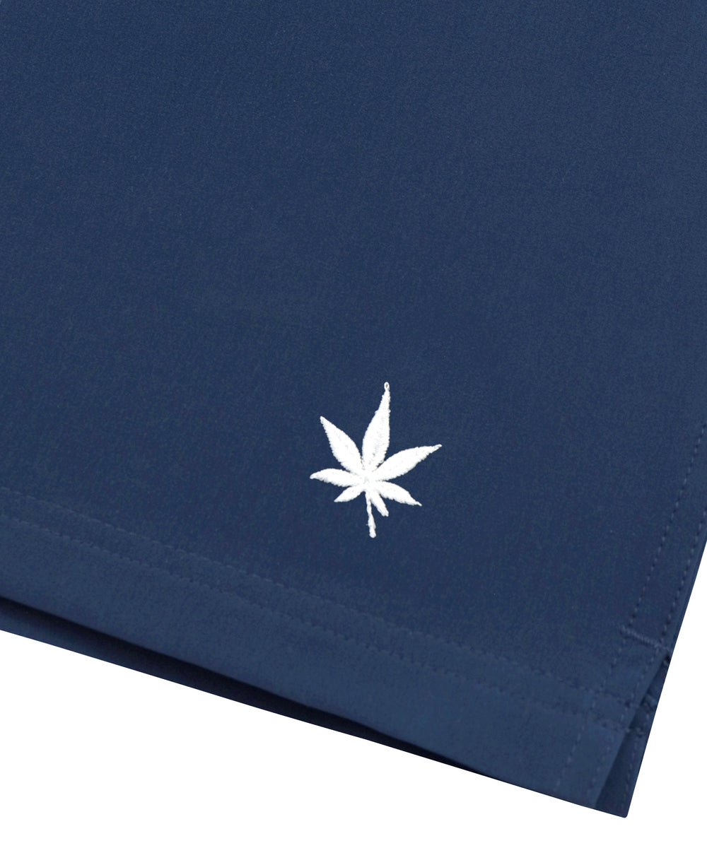 Court Short in Navy White Leaf