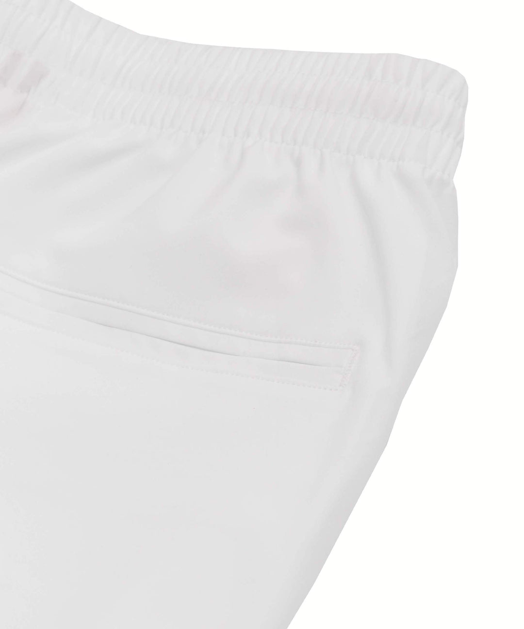 Court Short in White Navy Leaf