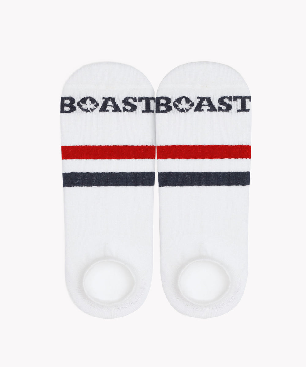 Socks in White Red Navy Stripe