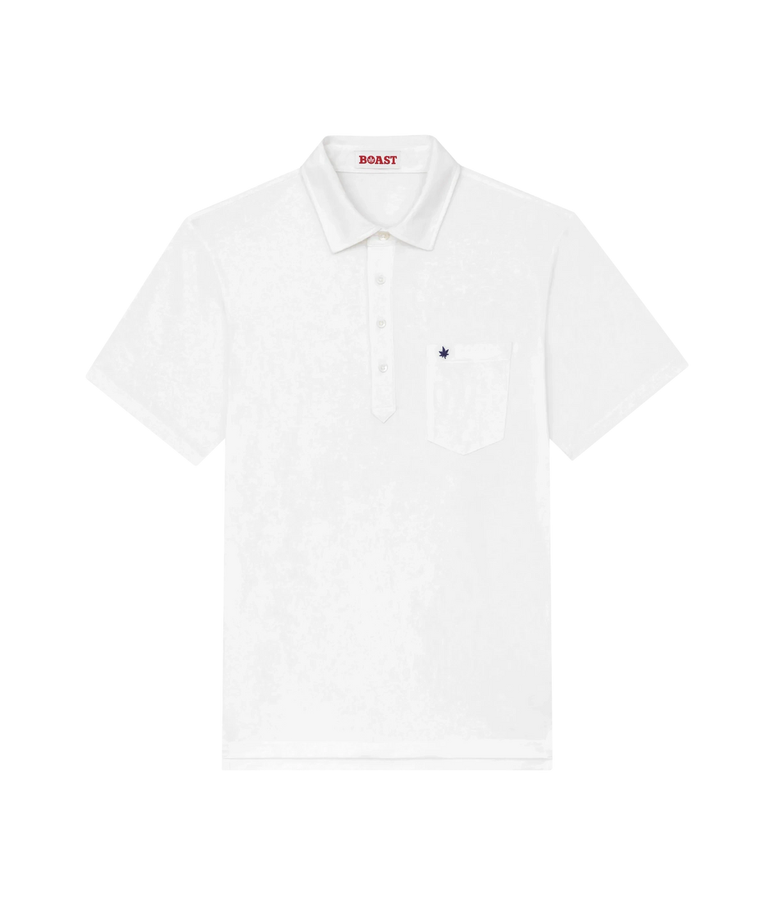 Club Polo in White Navy Leaf