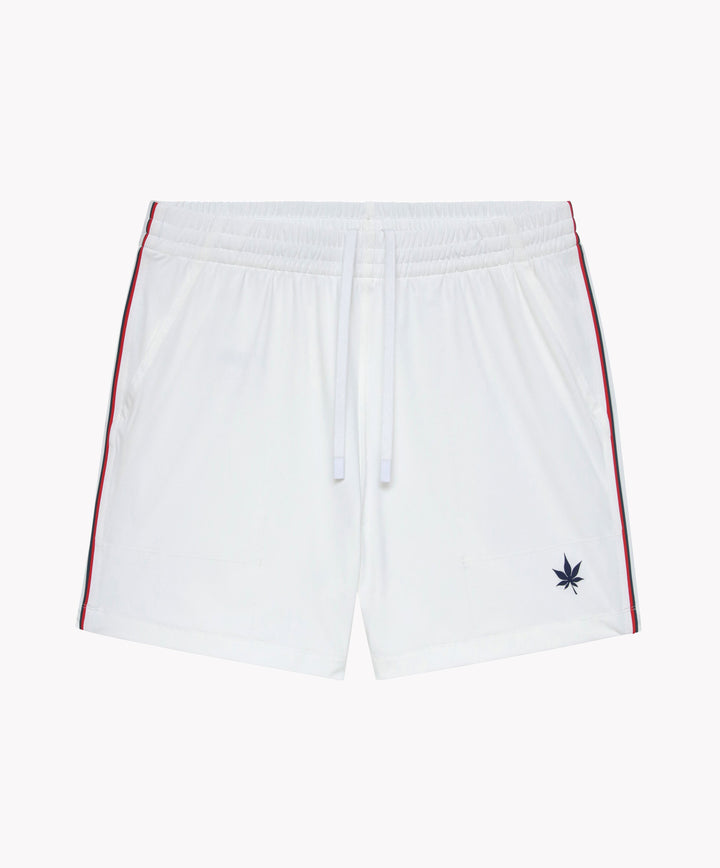 7" Tipped Peak Short in White/Red/Navy