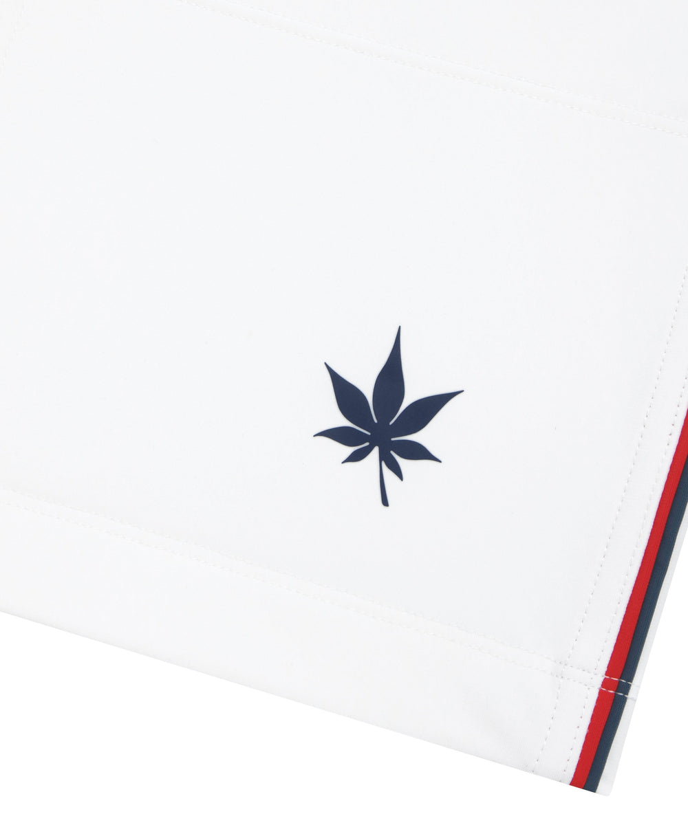 7" Tipped Peak Short in White/Red/Navy