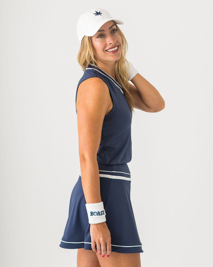 V Neck Tank in Navy