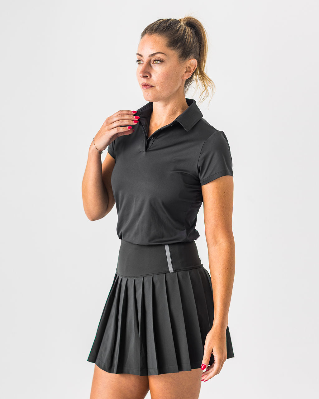 2 in 1 Pleated Skirt in Black