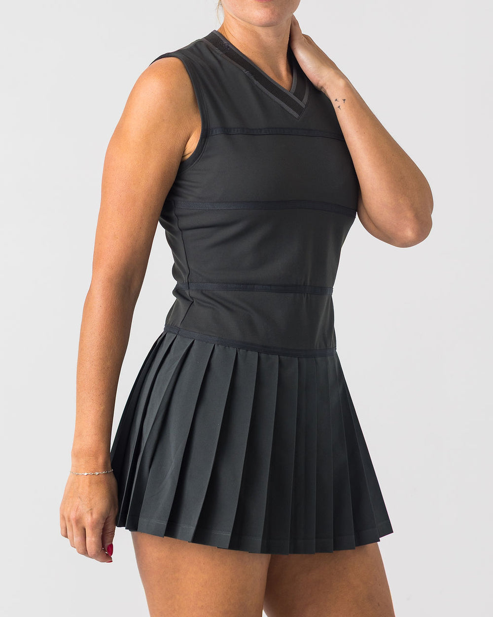 V Neck Dress in Black