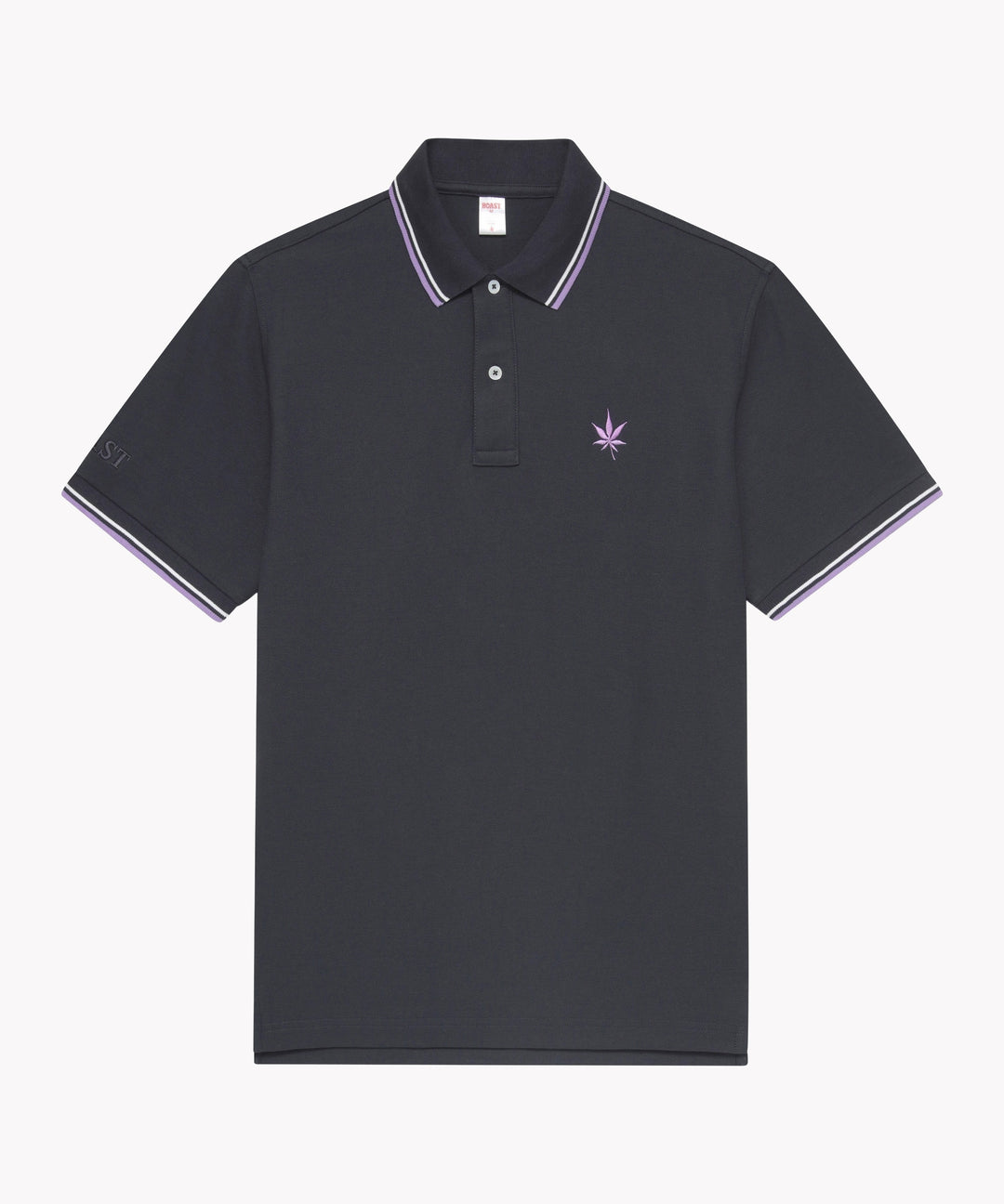 Polo in Black White Purple Haze Tipping