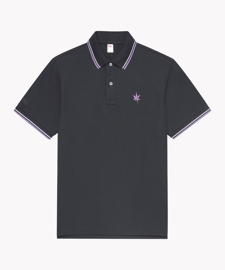 Polo in Black White Purple Haze Tipping