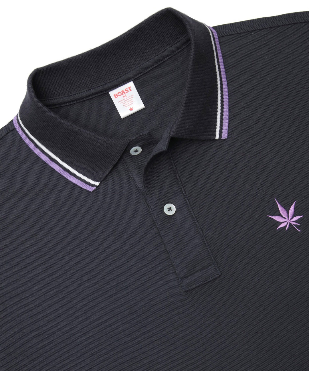 Polo in Black White Purple Haze Tipping