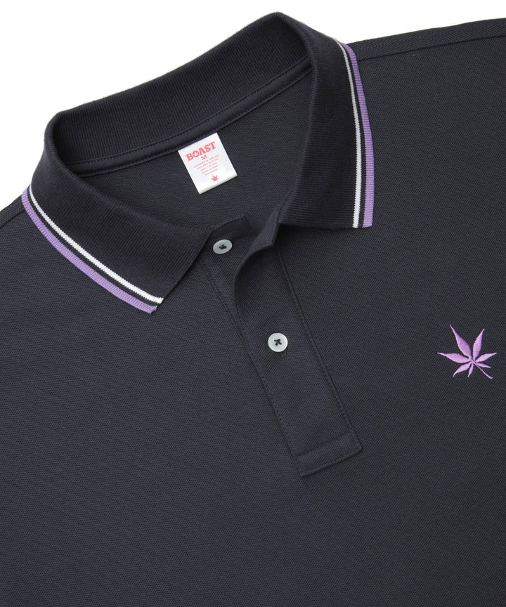 Polo in Black White Purple Haze Tipping