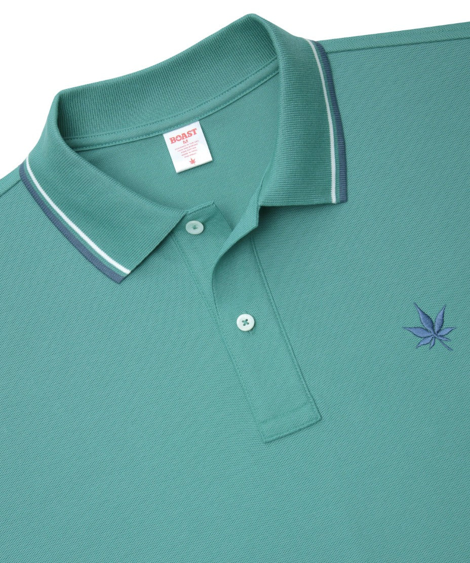 Polo in Seafoam White Vintage Navy Tipping