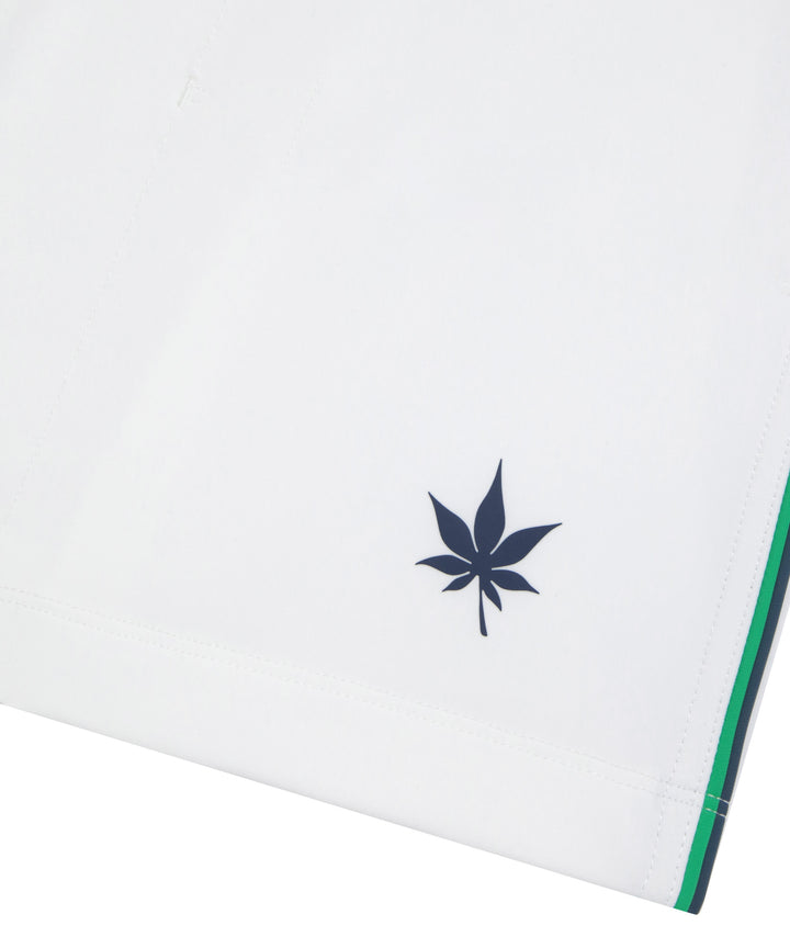 7" Tipped Peak Short in White Green Navy