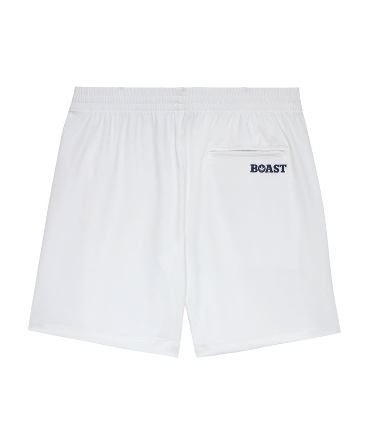 7" Tipped Peak Short in White Red Navy