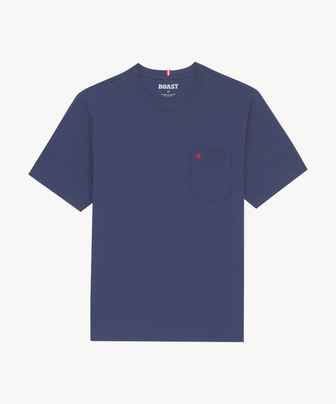 Pocket Tee in Navy Red