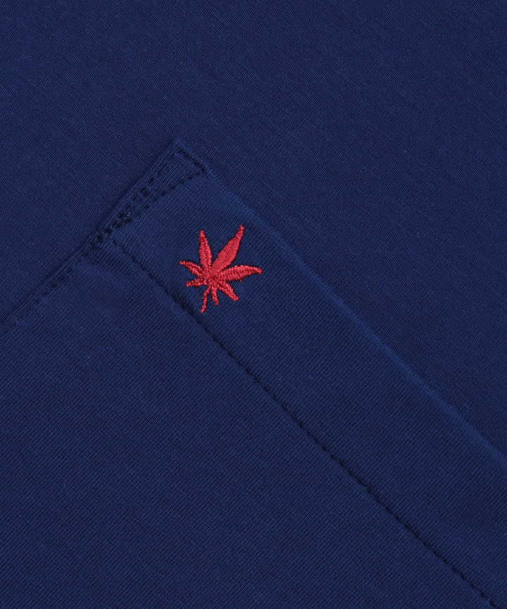 Pocket Tee in Navy Red