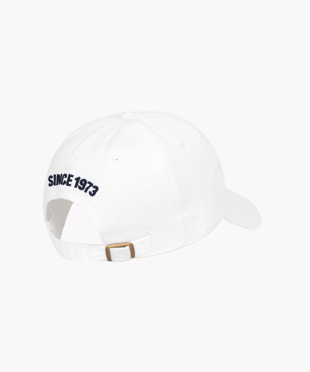 Leaf Hat in White Navy Leaf