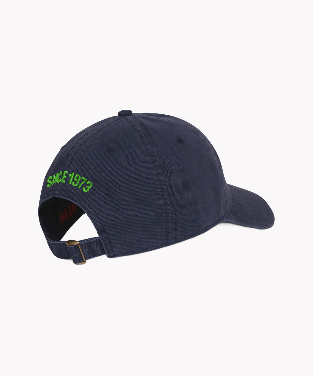 Leaf Hat in Navy Green Leaf