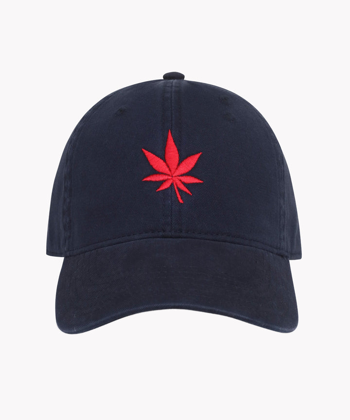 Leaf Hat in Navy Red Leaf