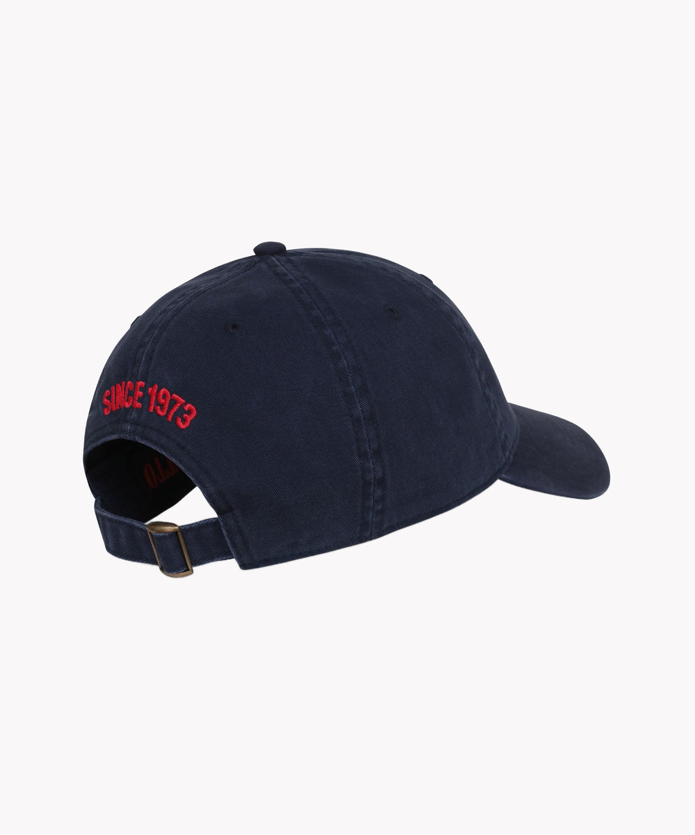Leaf Hat in Navy Red Leaf