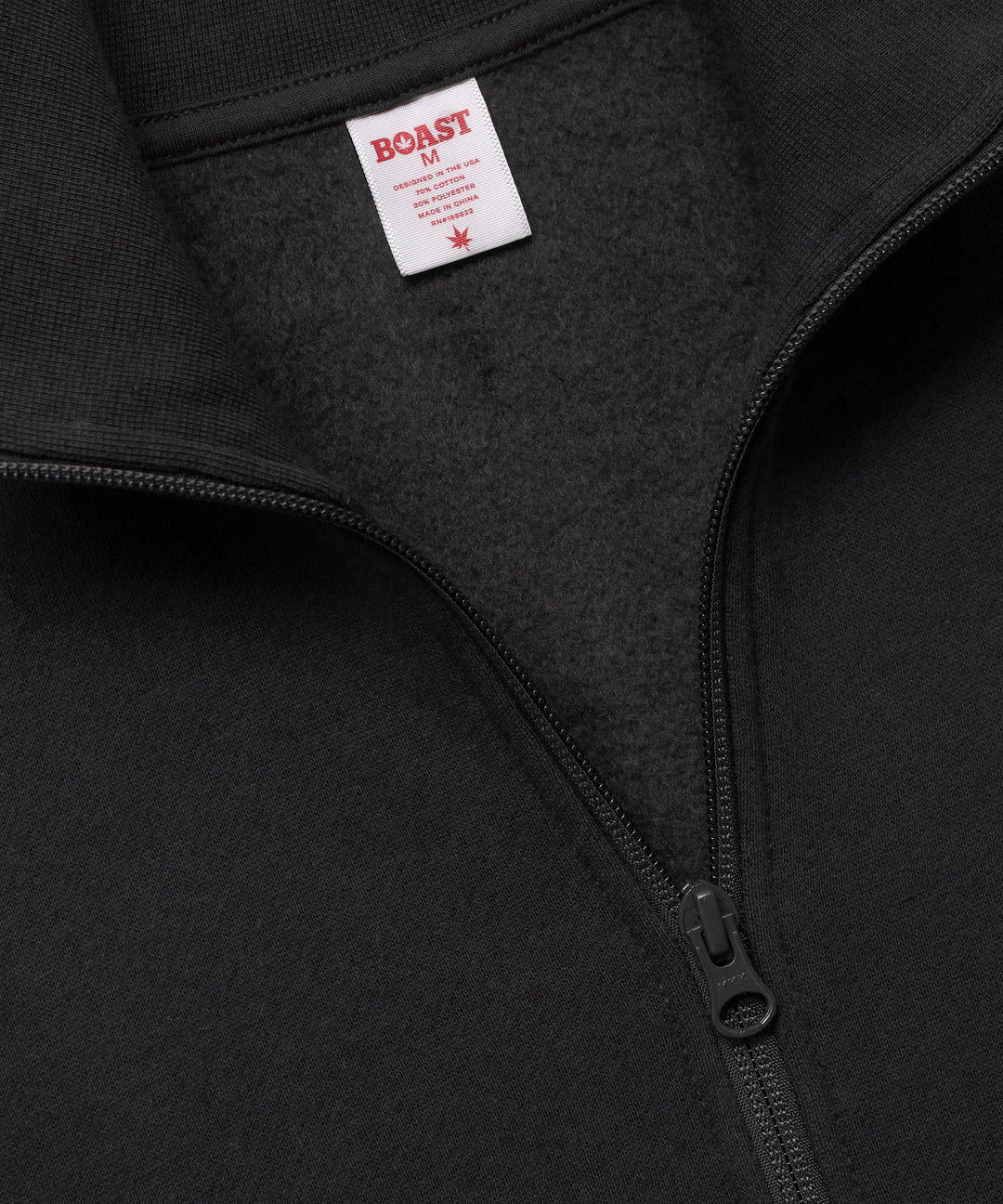 Fleece Zip in Black