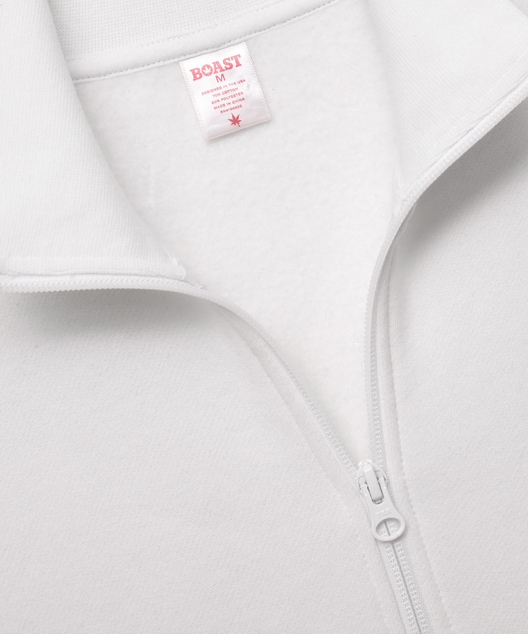 Fleece Zip in White