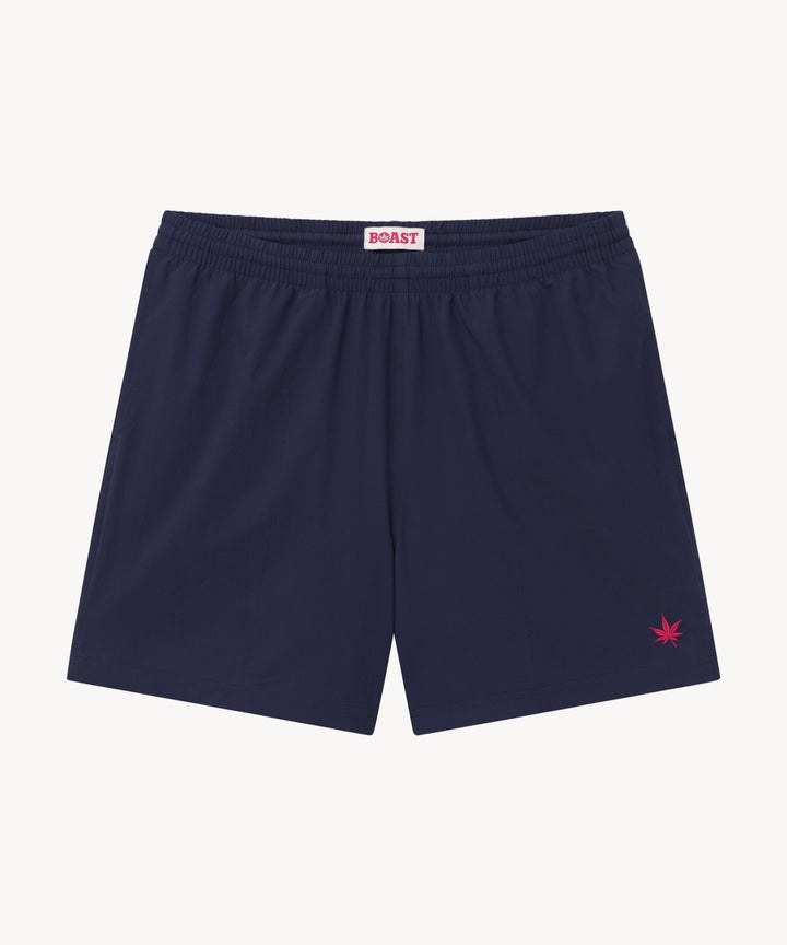 Swim Short in Navy Red Leaf