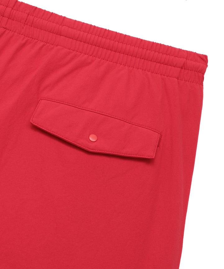 Swim Short in Red Navy Leaf