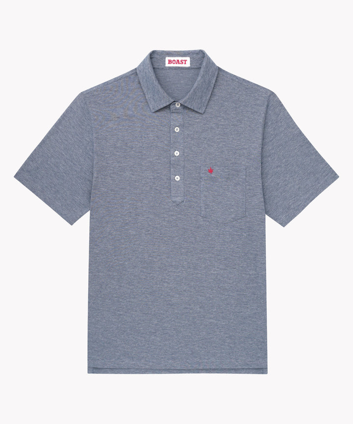 Club Polo in Navy Microstripe