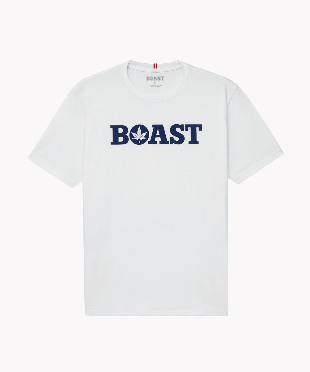 Tee in White Navy
