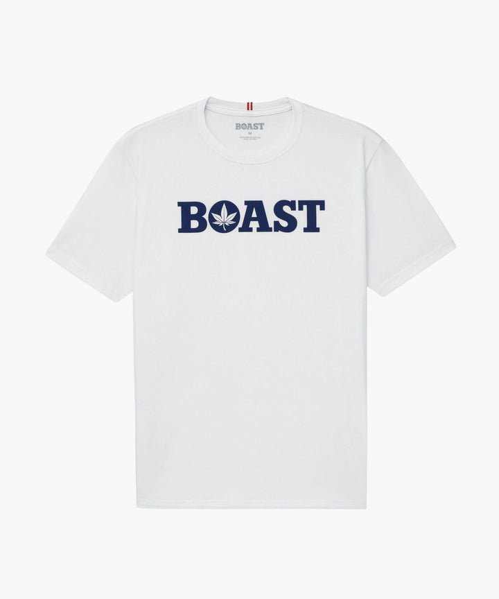 Tee in White Navy